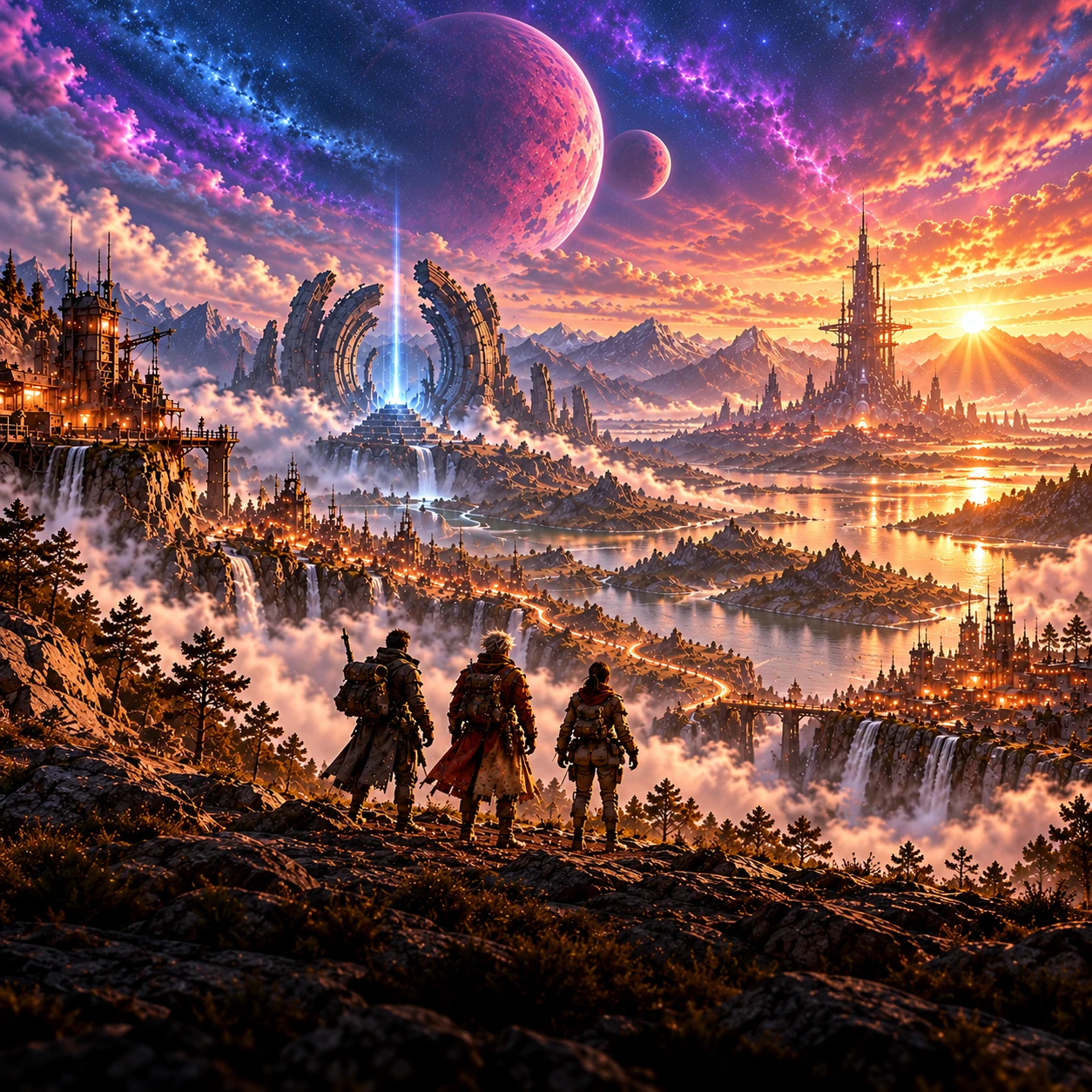 An expedition approaching the ancient broken ring